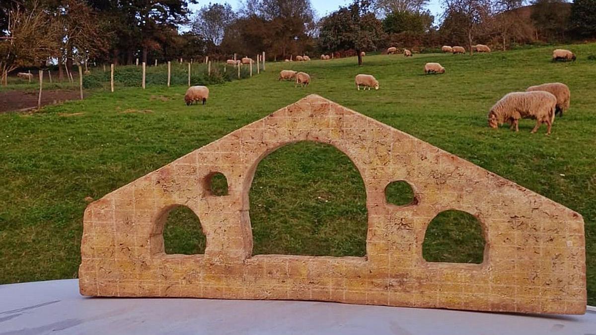 La creación en queso del puente de Cangas de Onís.