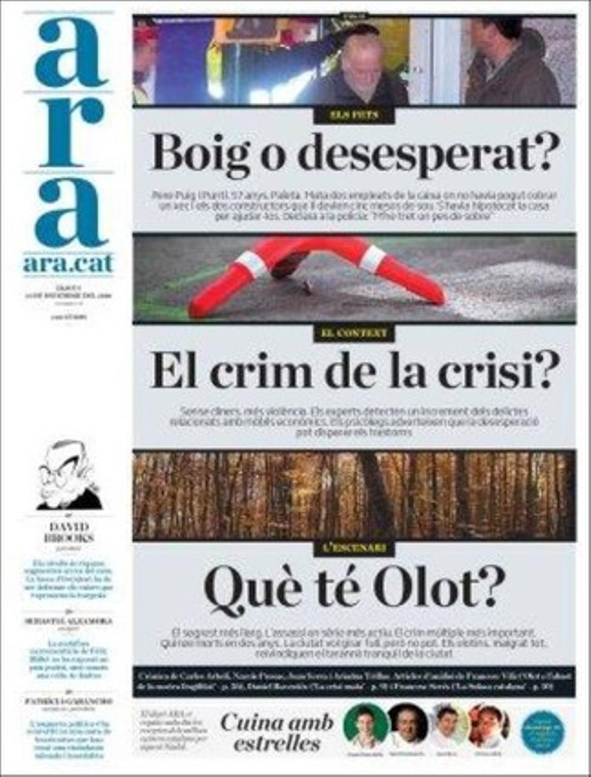 Altres informacions destacades d’’Ara’ són: El Parlament desconeix el sector privat; el 64% dels diputats no han treballat fora de l’àmbit públic i un 84% ja prové del món polític; i els acomiadaments per ERO es doblen amb la reforma laboral.