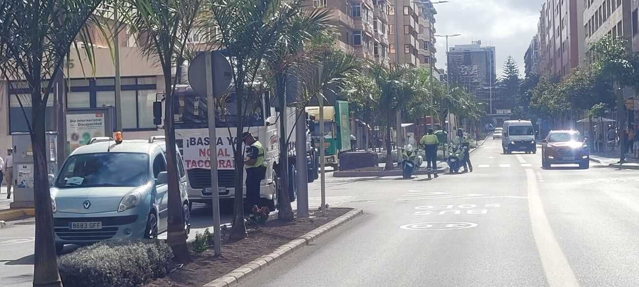 Caravana de transportistas en La Palmas de Gran Canaria