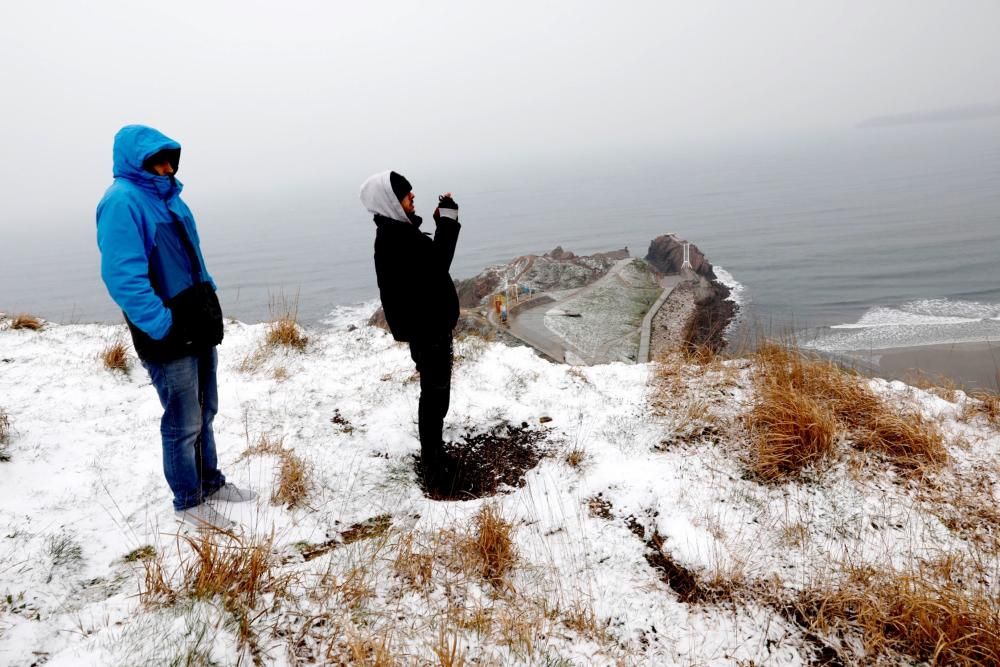 La nevada en la comarca de Avilés.