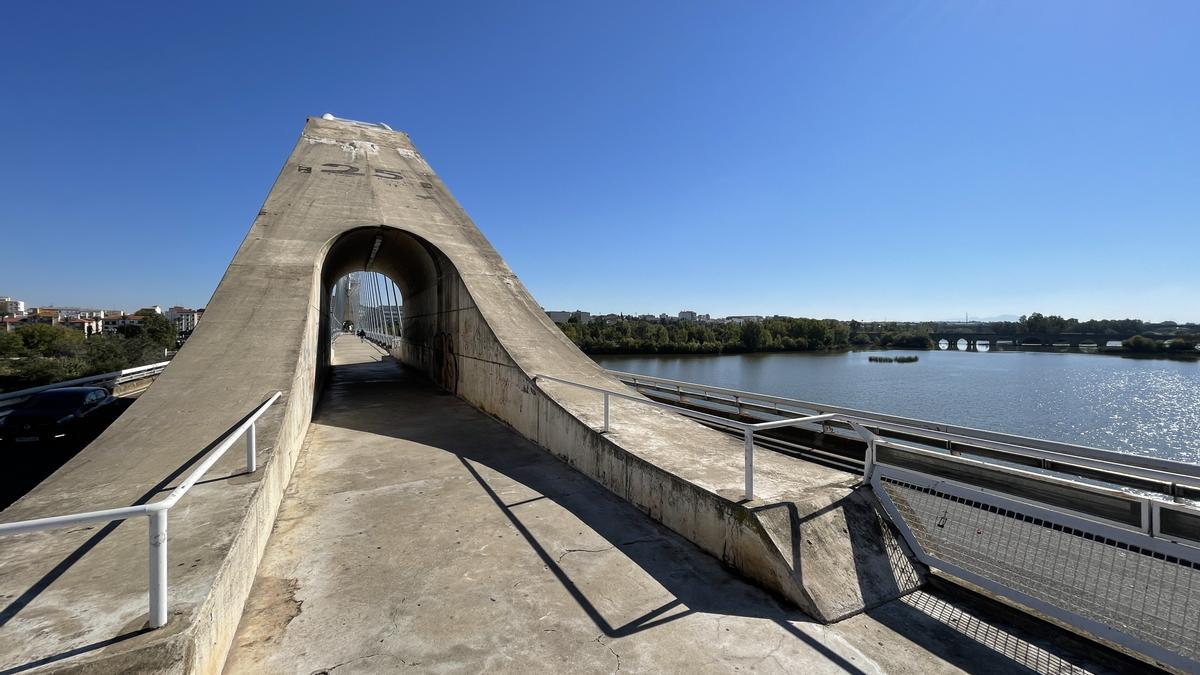 Zona peatonal del puente Lusitania.