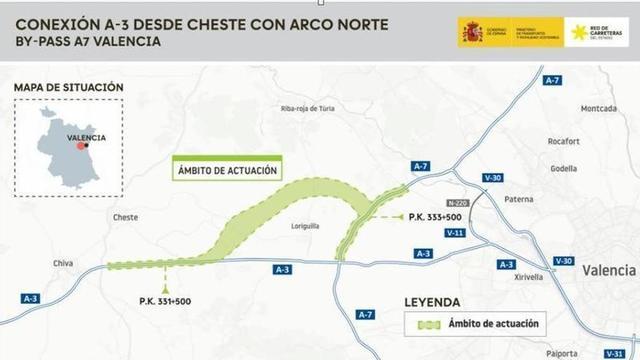 La A-3 tendrá una nueva salida hacia el norte de València para descongestionar los accesos a la ciudad