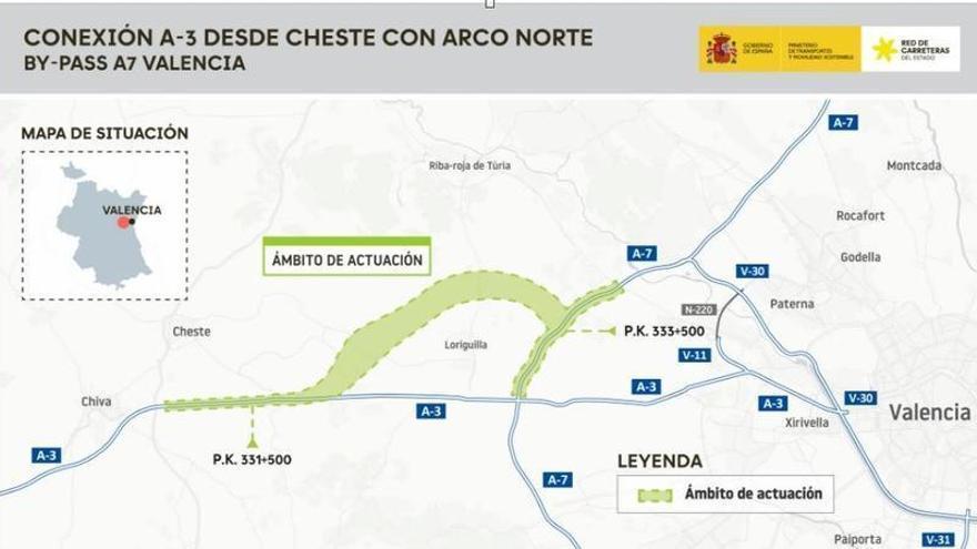 La A-3 tendrá una nueva salida hacia el norte de València para descongestionar los accesos a la ciudad