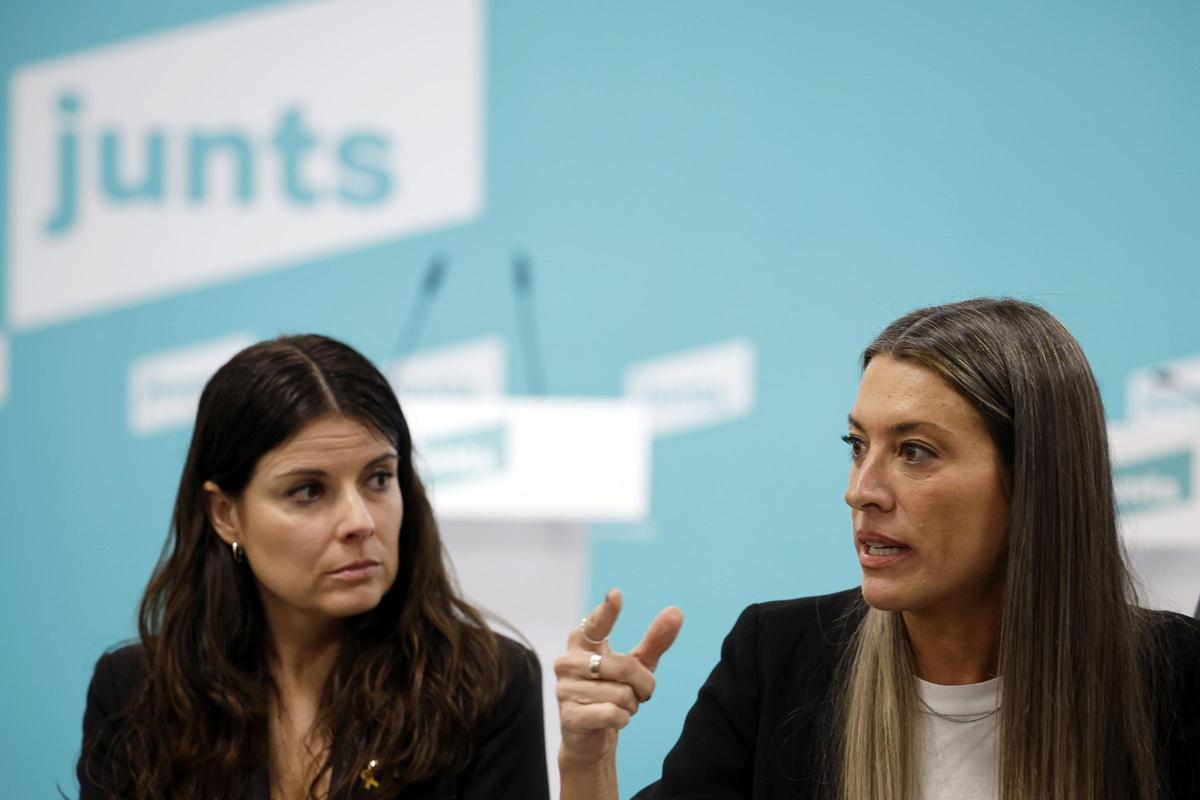 Las dirigentes de Junts Mònica Sales y Míriam Nogueras en una imagen de la semana pasada.