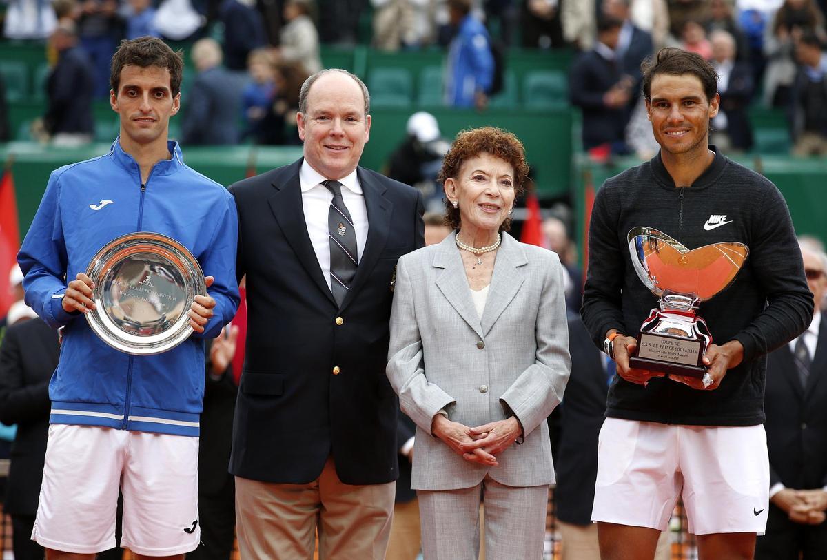 Albert Ramos, a la izquierda, el día en que perdió la final del torneo de Montecarlo frente a Rafa Nadal en 2017.