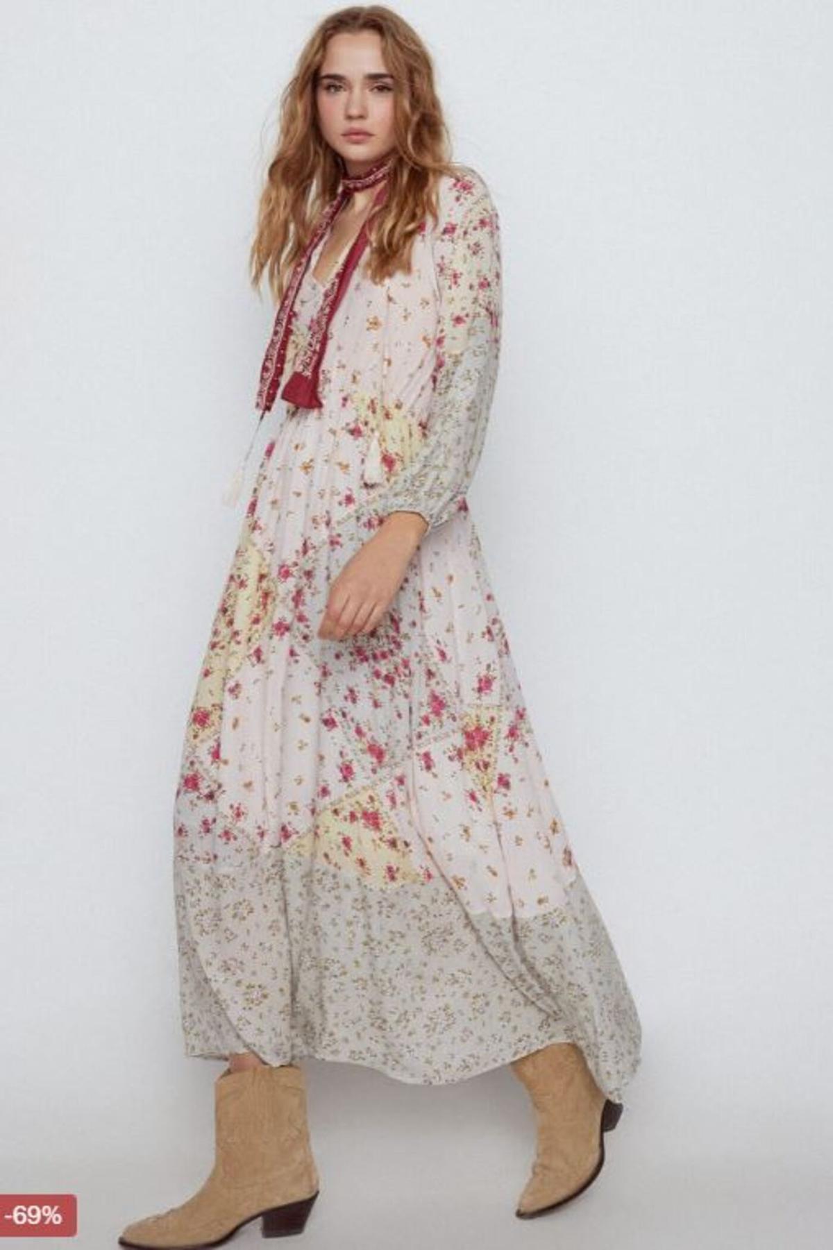 Vestido estampado patchwork floral  de Slowlove.