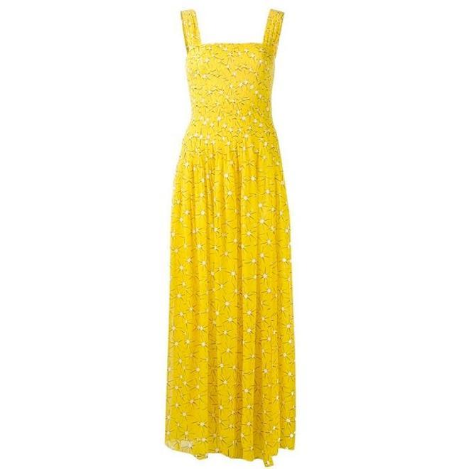 Vestido amarillo estampado de Diane von Furstenberg