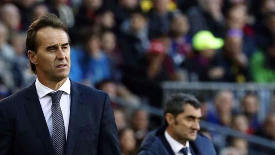 Julen Lopetegui, en un momento del clásico ante el Barcelona.