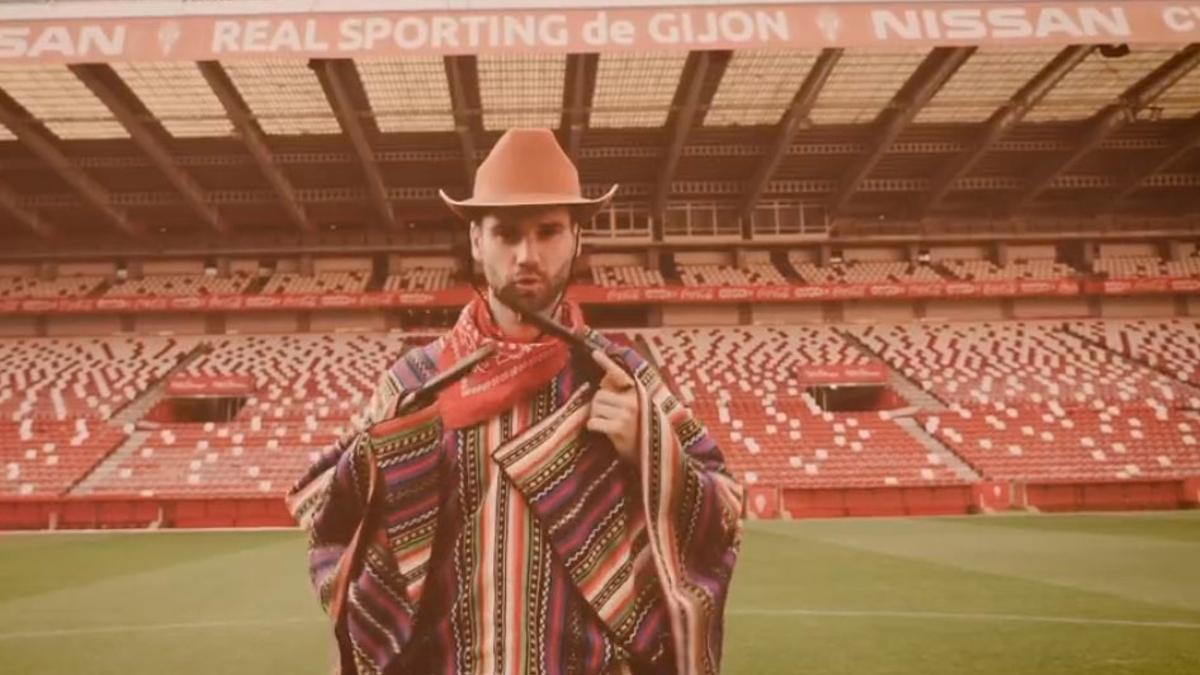 Mario González, en un momento del vídeo publicado por el Sporting en redes.