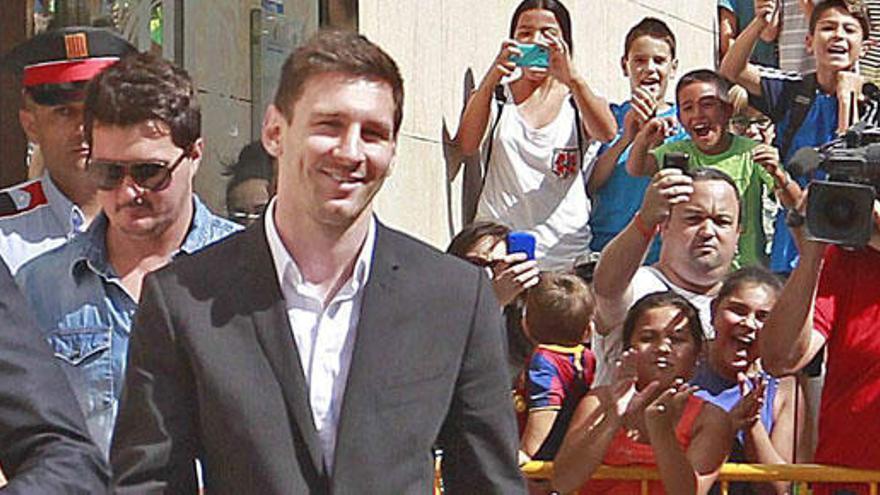 Imagen de archivo de Messi tras declarar en el juzgado.