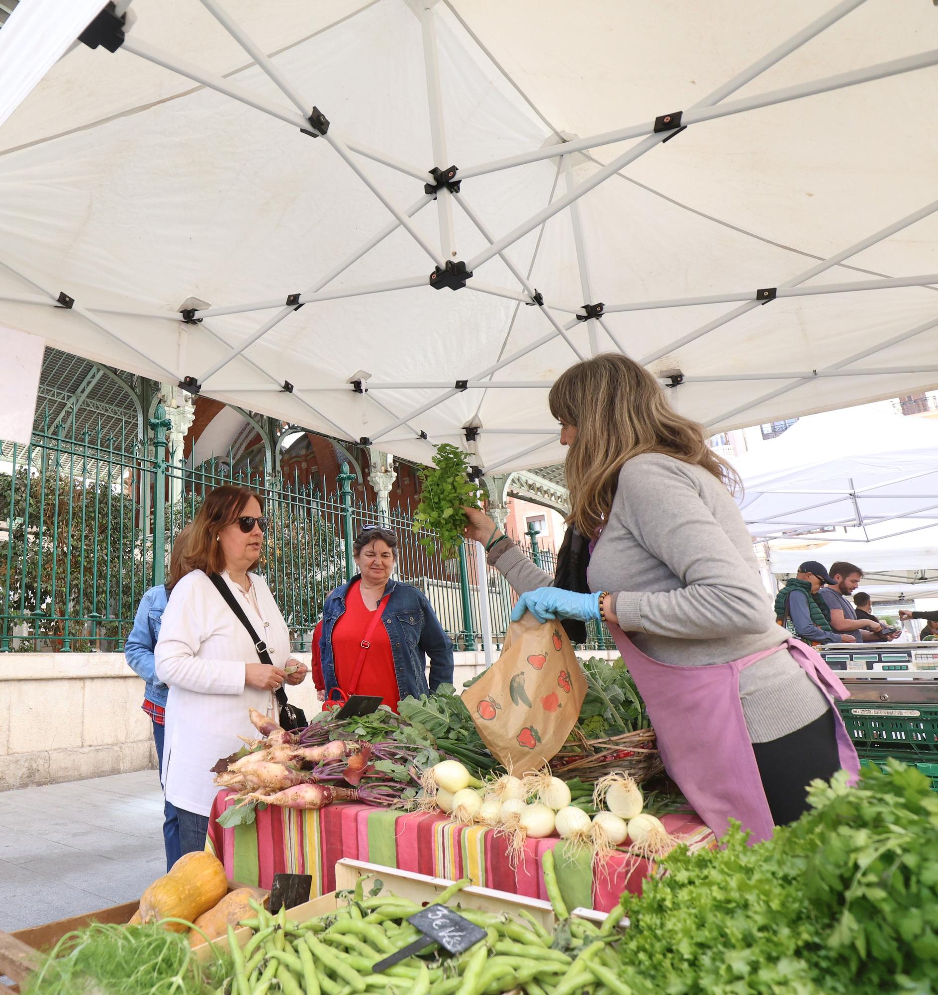 Mercadillo de frutas y verduras de huerta junto al mercado de Colón