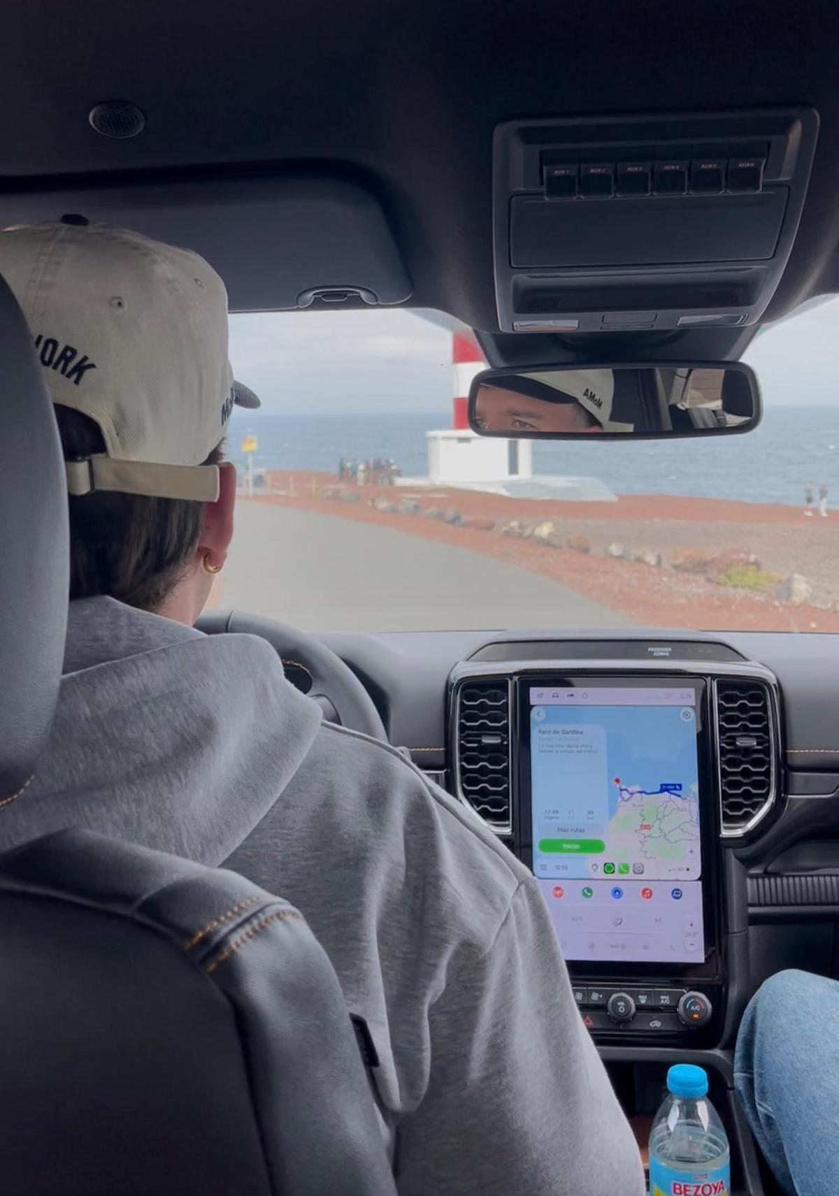 Llegando al Faro de Sardina con Quevedo al volante.