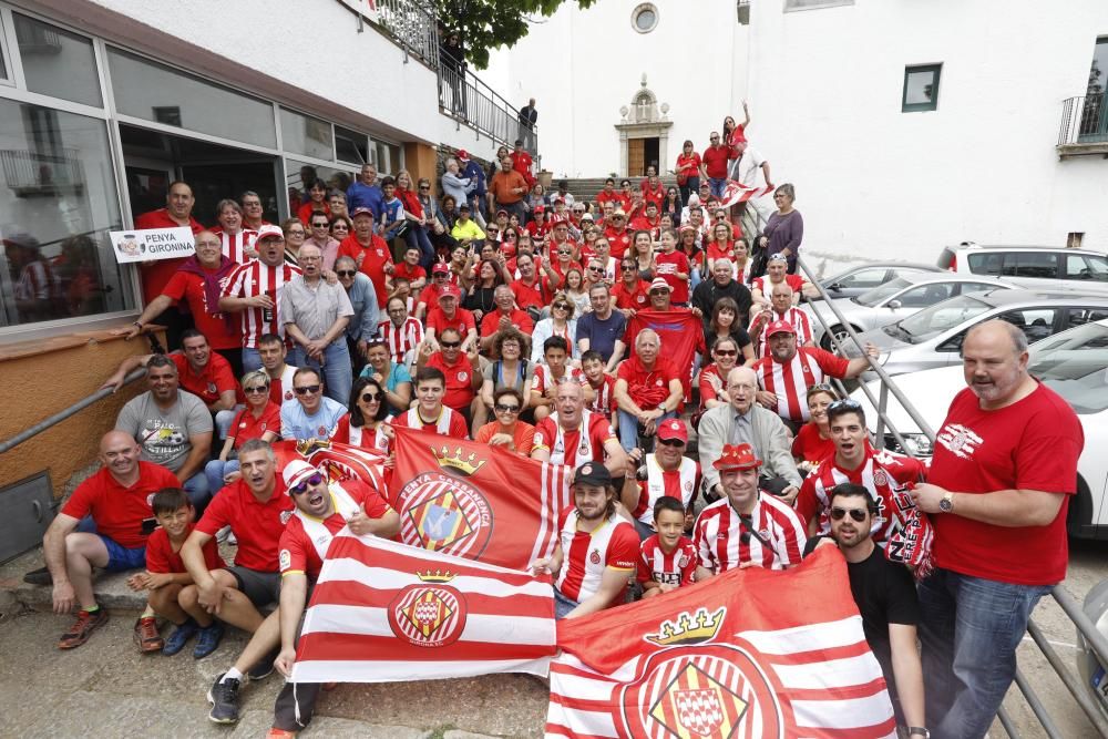 Aficionats del Girona van voler celebrar el gran any que ha signat l''equip a Primera