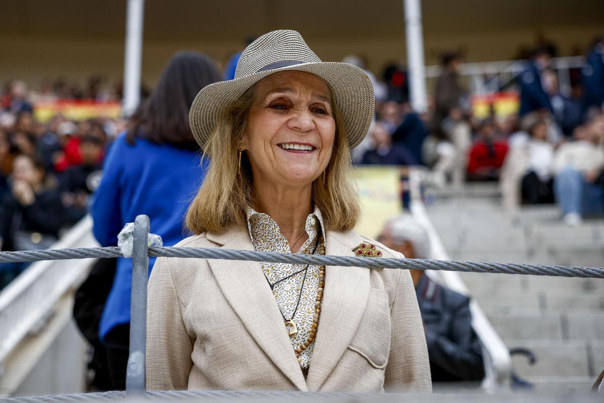 La infanta Elena, en la plaza de toros de Las Ventas, en Madrid.