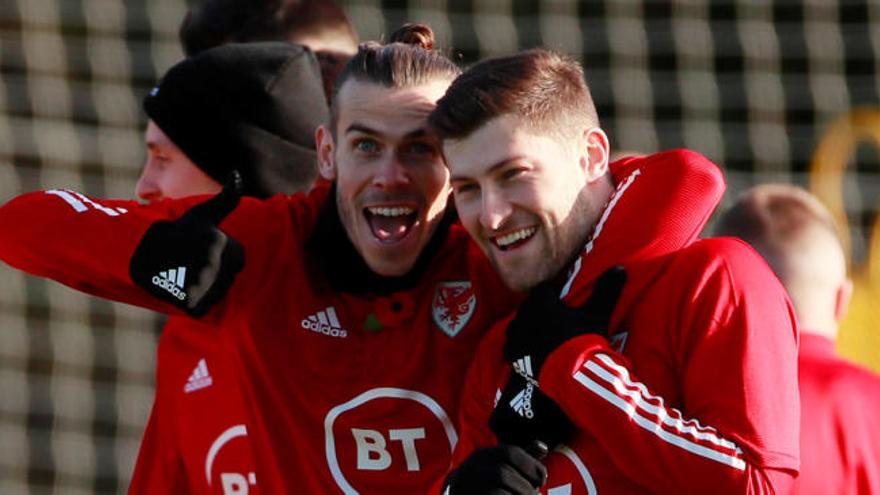 El galés, sonriente con su selección.