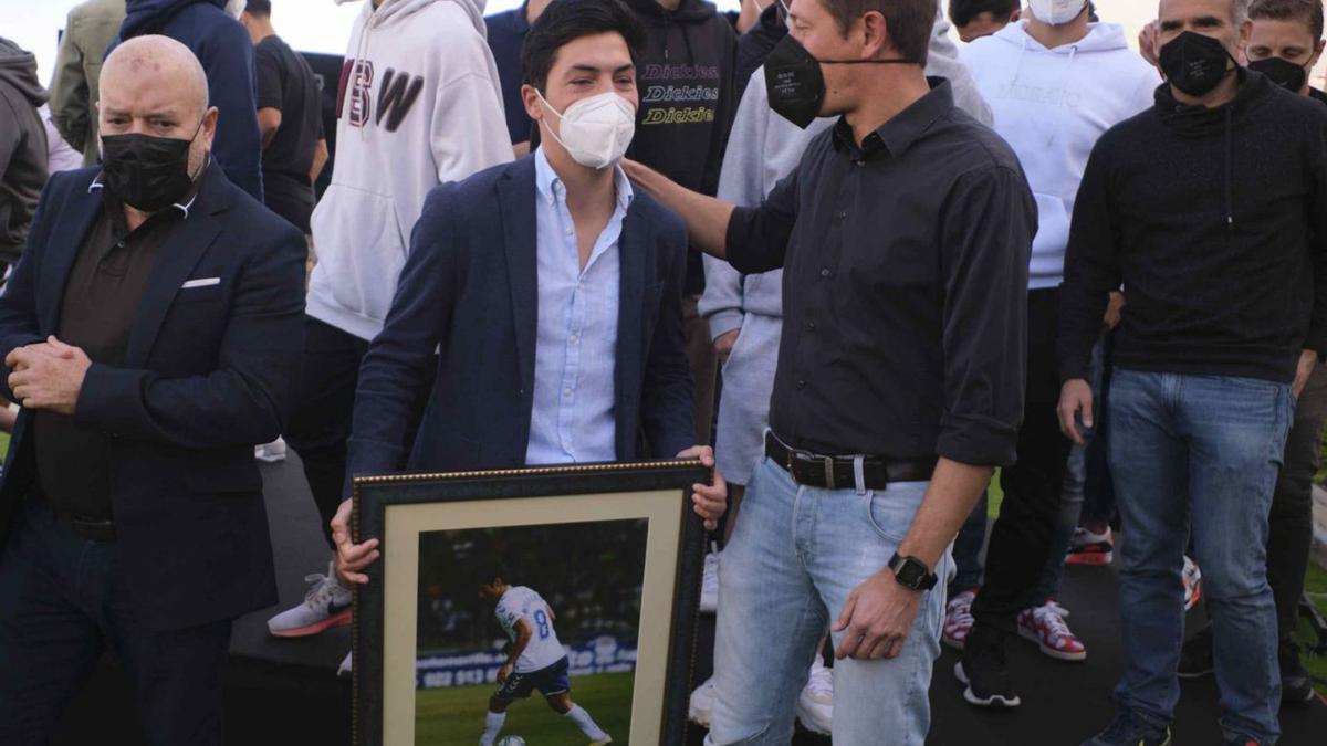 Borja Lasso, junto a Ramis en su despedida.  