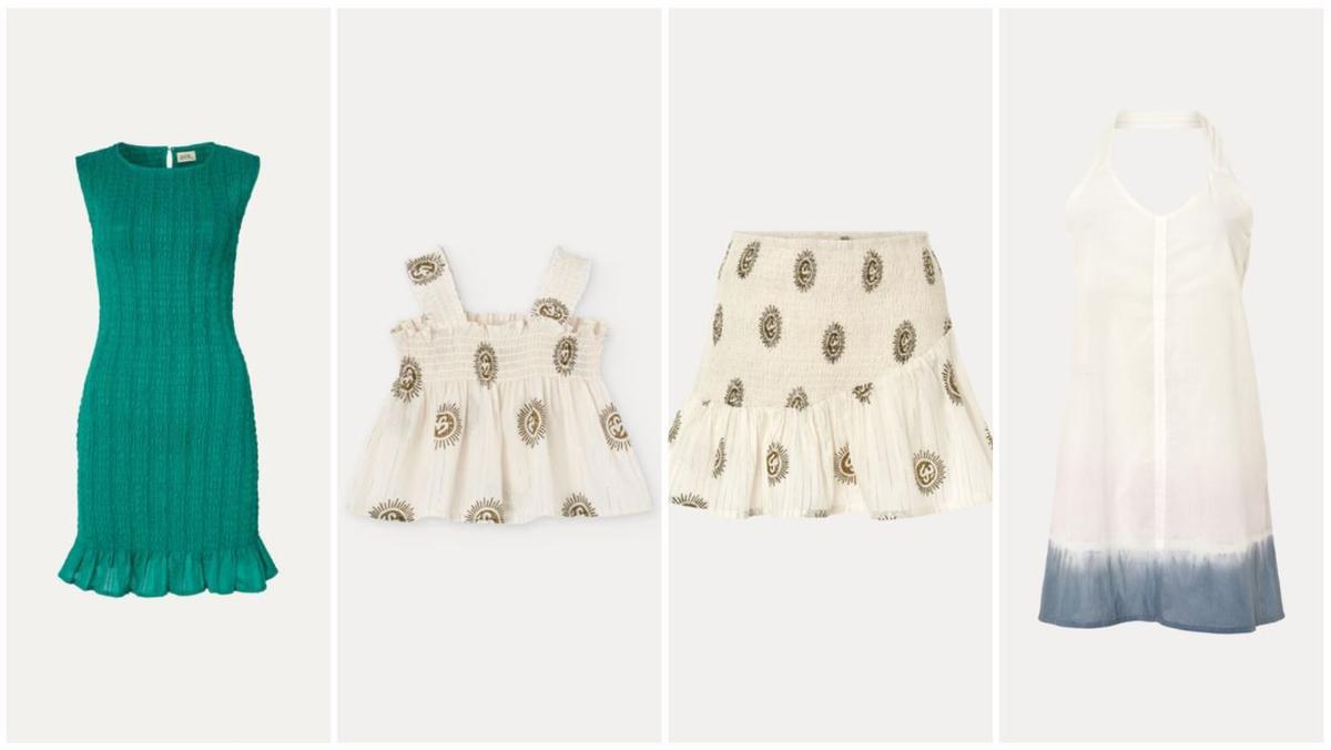 Vestidos en diferentes tejidos, sobre todo lino, de la firma Par y Escala como opciones para vestir en festivales.