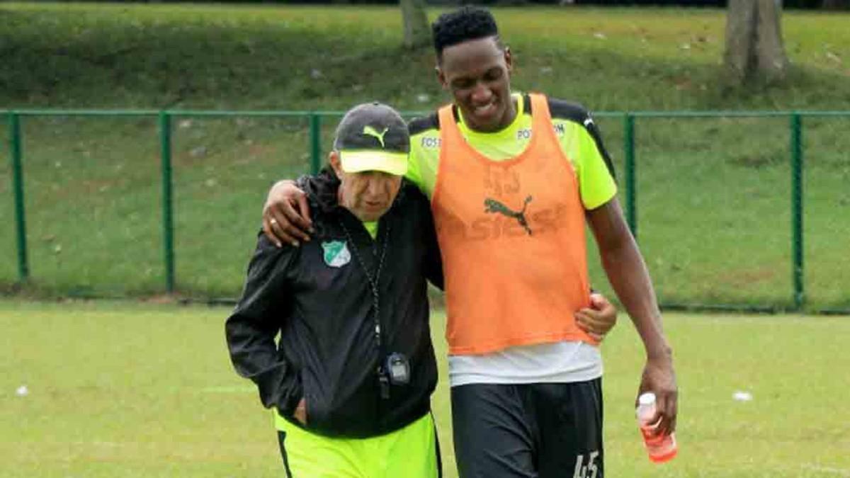 Yerry Mina trabaja con el Deportivo Calí