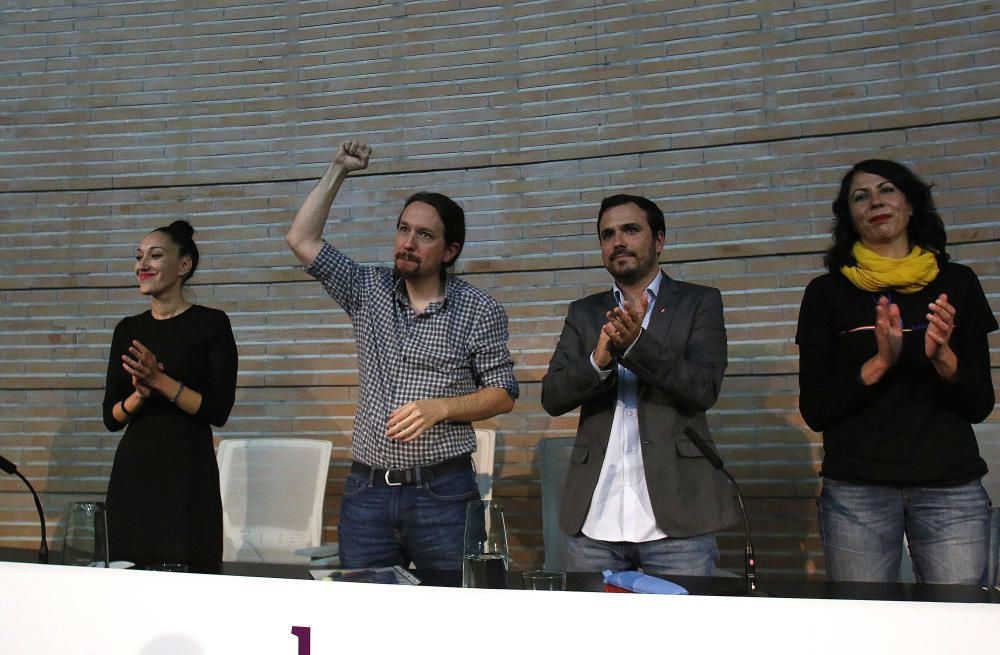 Acto de Pablo Iglesias y Alberto Garzón en la UMA