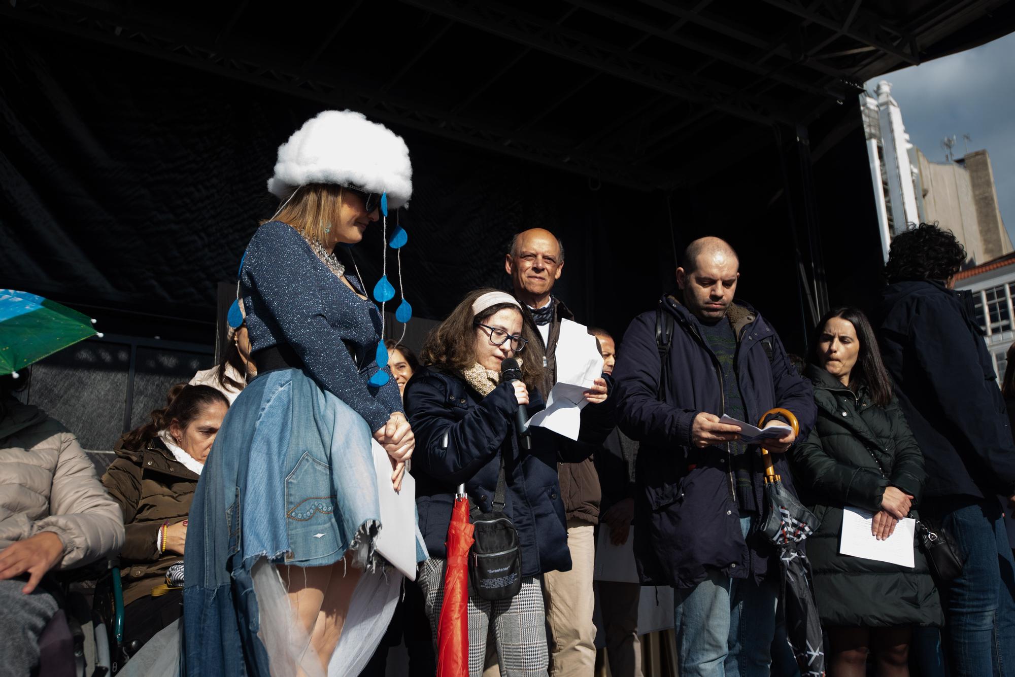 Acto en O Parrote de A Coruña por el Día mundial de la discapacidad, bajo el lema 'Baixo o mesmo paraugas'