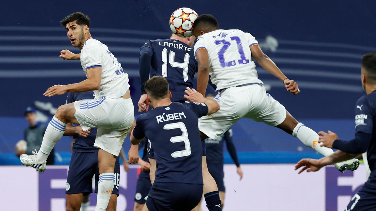 Rodrygo marcando su segundo tanto en la remontada blanca contra el Manchester City