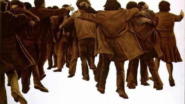 "El Abrazo", pintado por Juan Genovés en 1976.