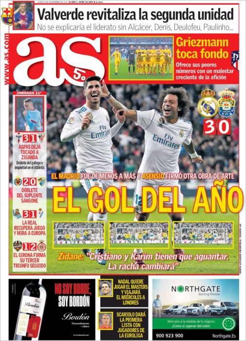 Portadas del lunes 6 de noviembre