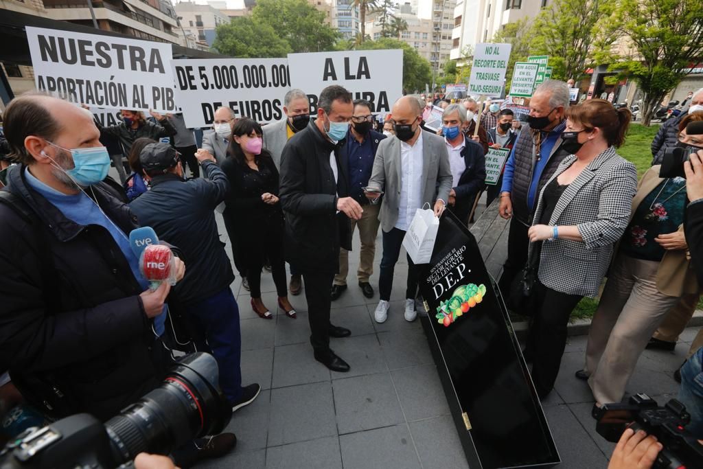 Los agricultores de la provincia se concentran en Alicante contra los recortes del Tajo-Segura