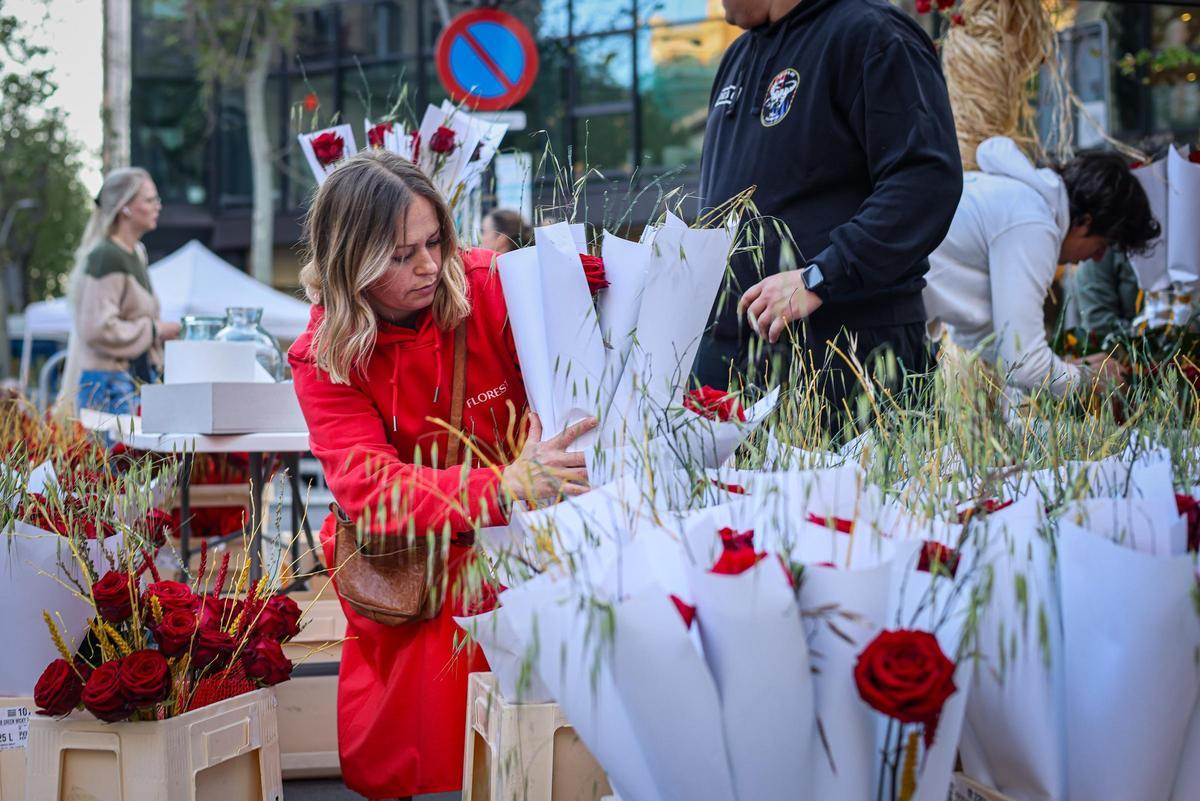 Parada de flores en las calles de Barcelona.