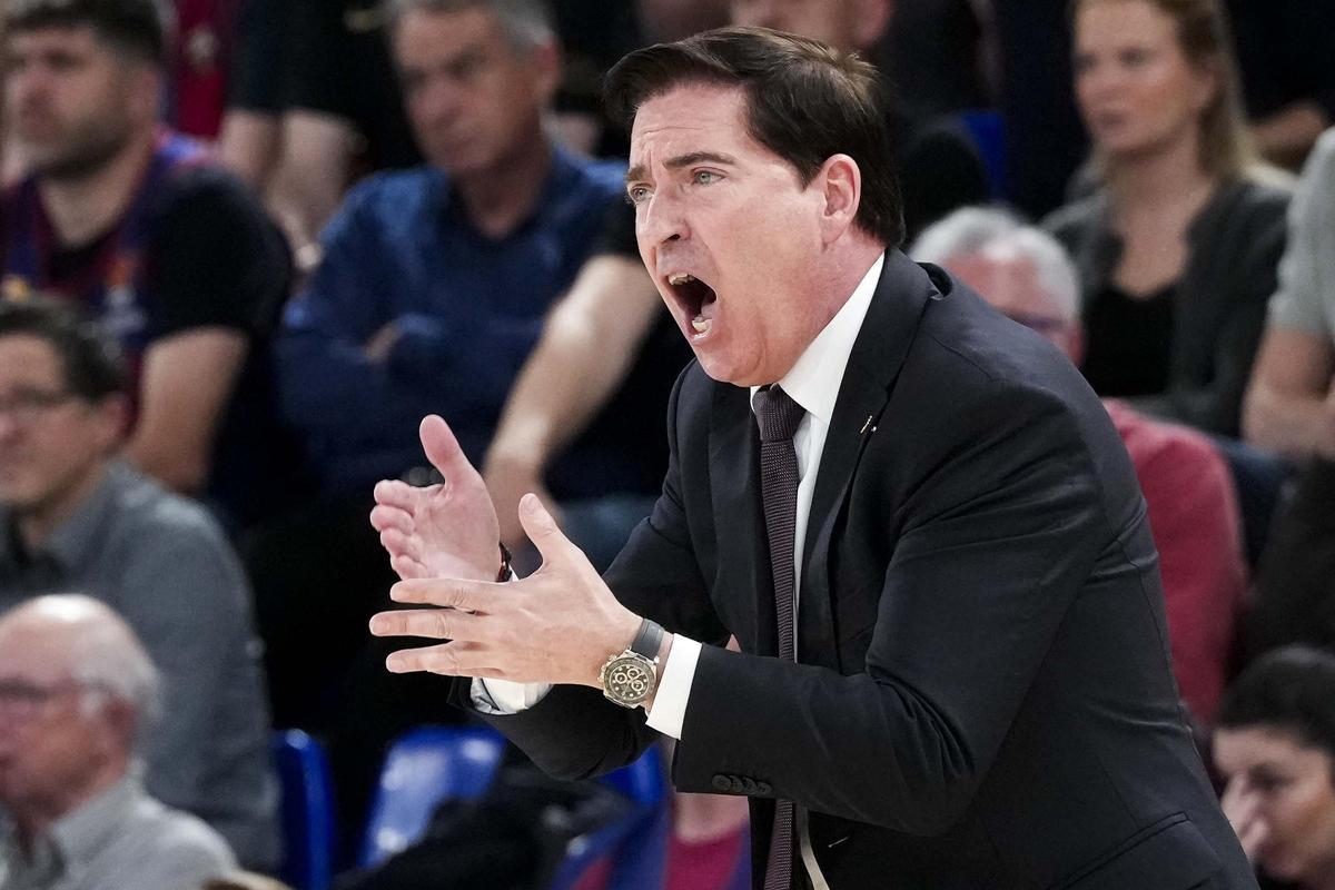 Xavi Pascual, durante un partido con el Barça