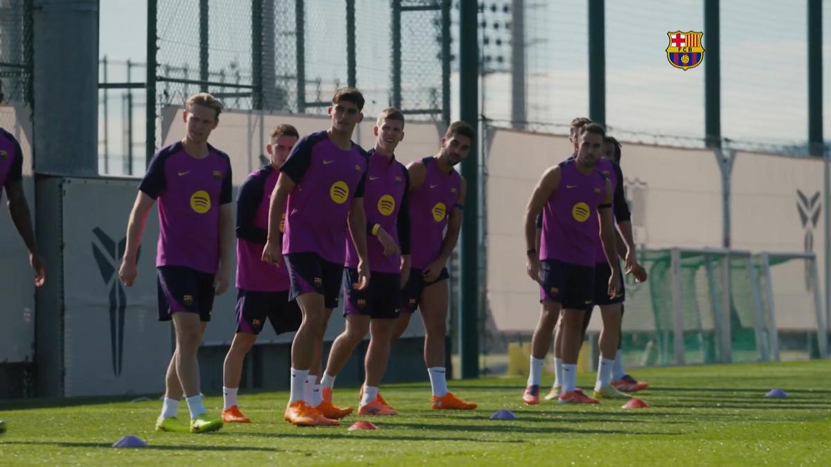 Robert Lewandowski y Dani Olmo vuelven a hacer parte de la sesión con el grupo