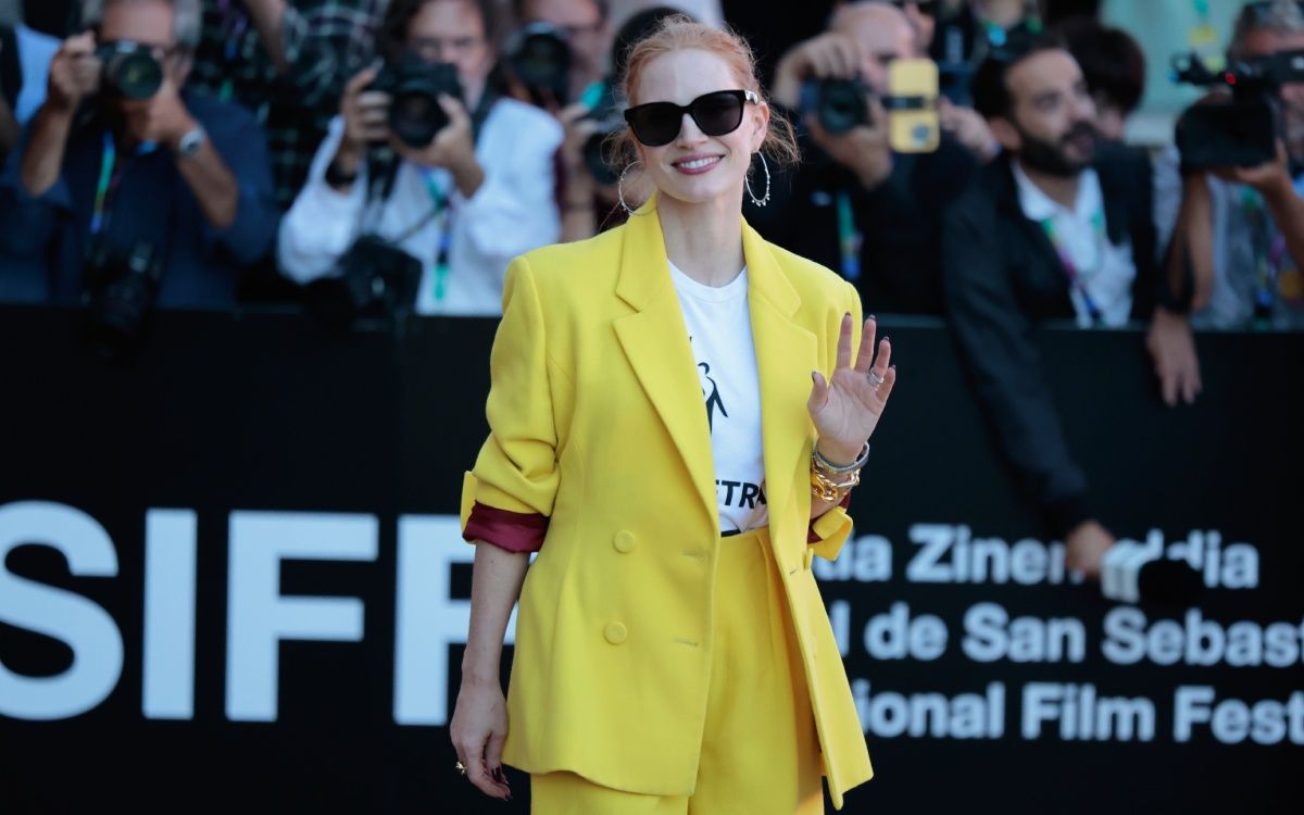 Jessica Chastain a su llegada al Festival de San Sebastián