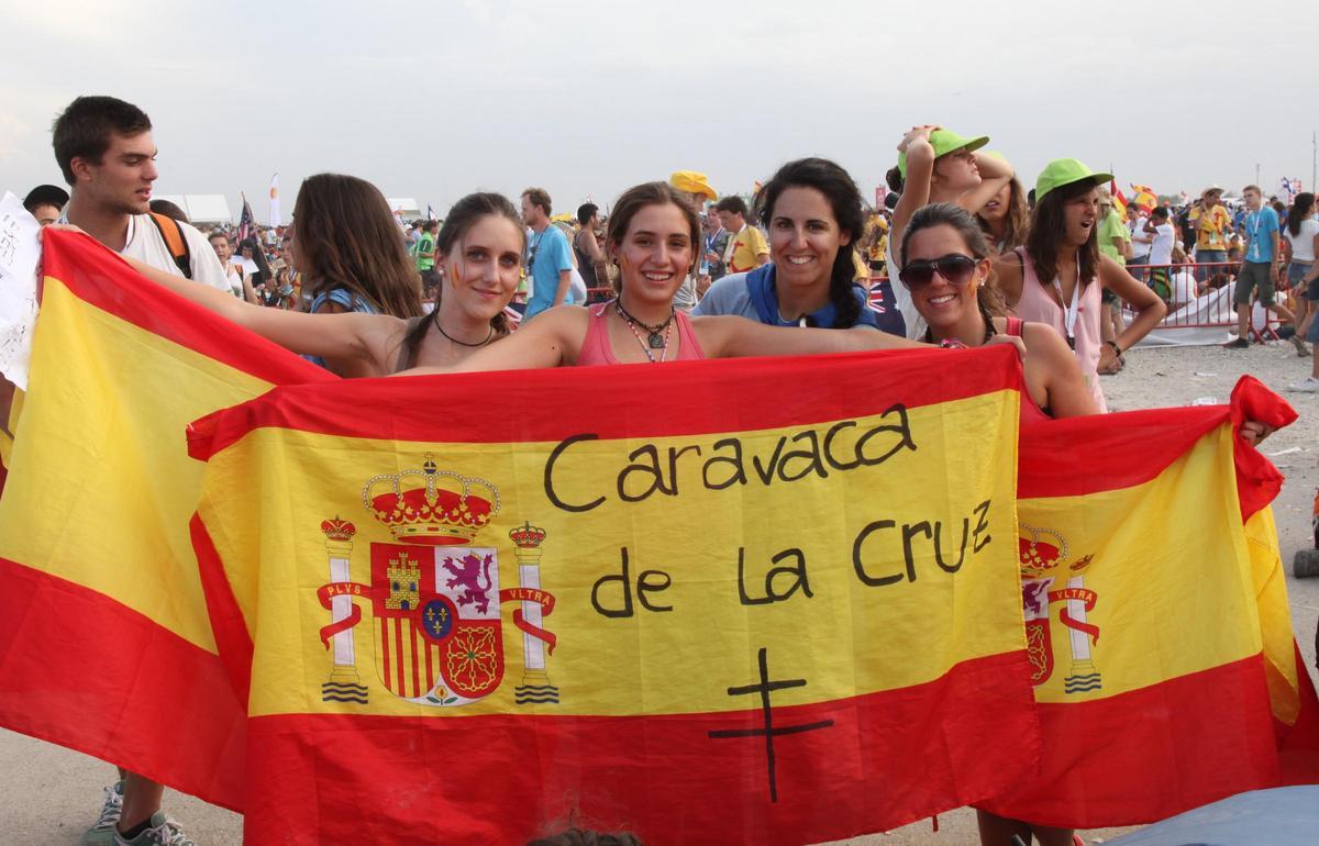 Jóvenes en Caravaca durante la Jornada Mundial de la Juventud.