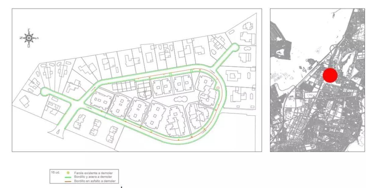 El plan contempla la renovación de todo el asfaltado de la urbanización en torno a la calle Áncora