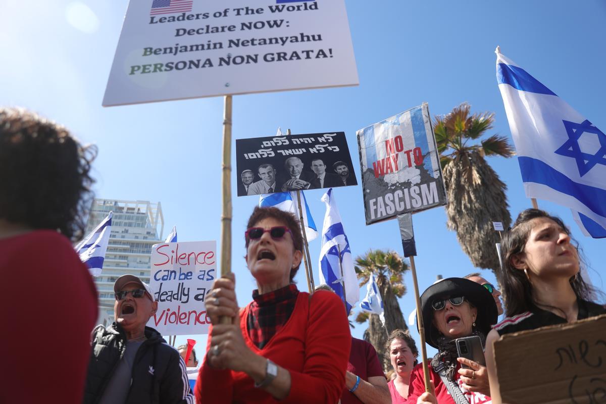 Protestas en Tel Aviv por la polémica reforma judicial del Gobierno de Netanyahu