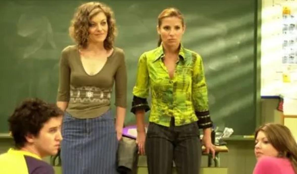 Elsa Pataky en la grabación de 'Los Serrano' en 2004.