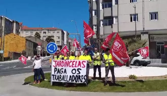 Concentración de trabajadores de Jardincelas en Vilaboa