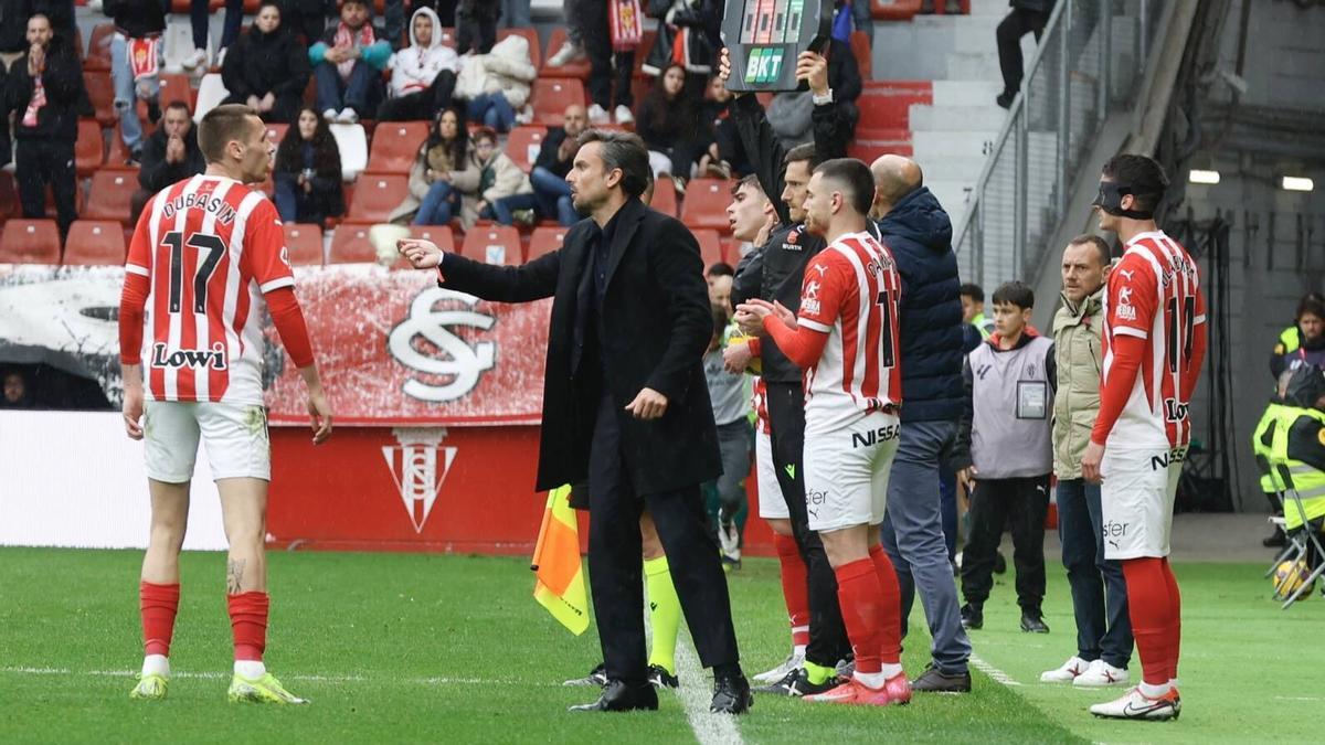 Rubén Albés, durante el partido ante el Albacete.