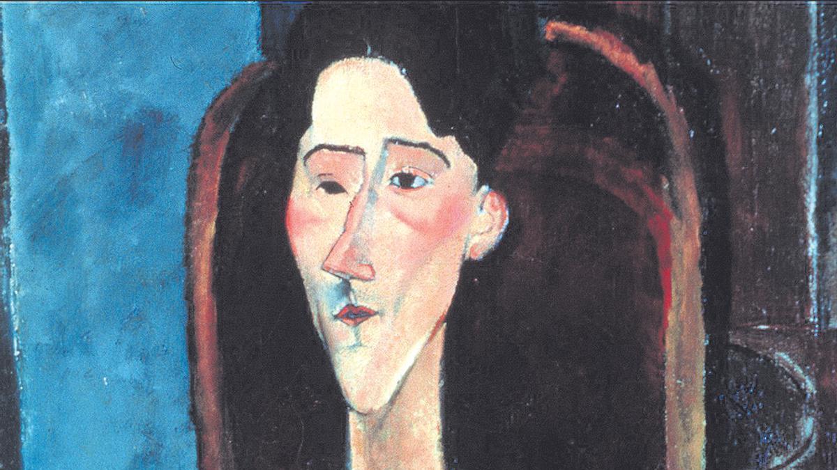 Retrato de Jean Cocteau por Amedeo Modigliani  (1916-1917).