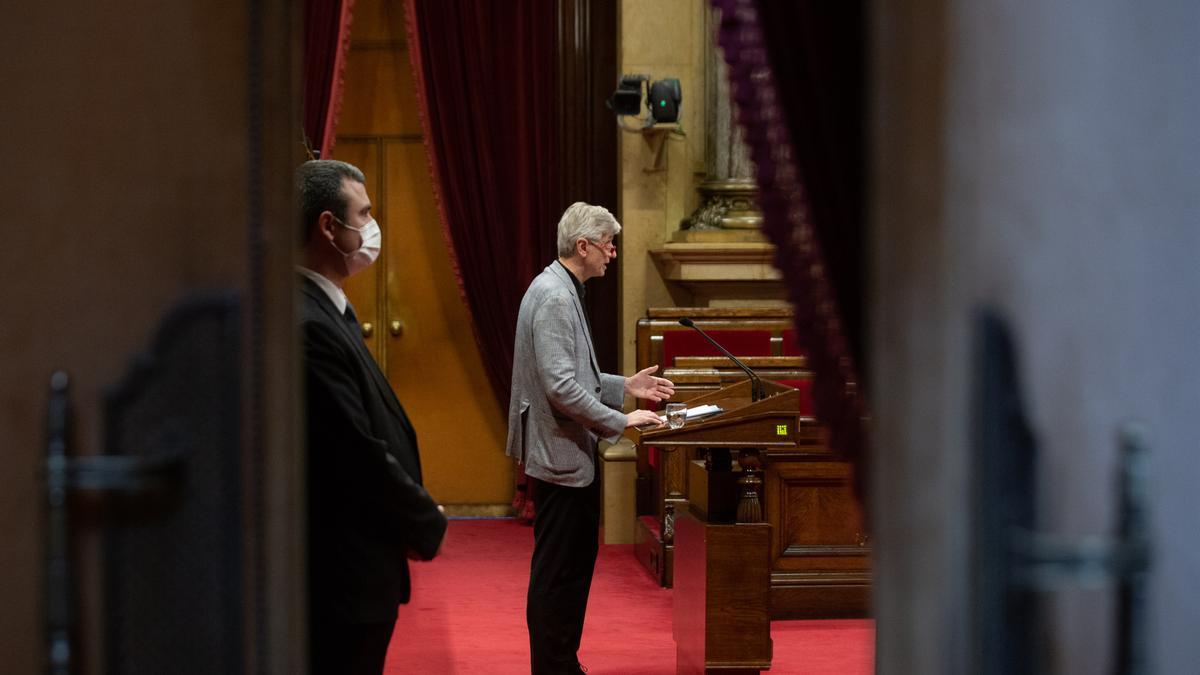 El conseller de Salut de la Generalitat, Josep Maria Argimon, en el ple del Parlament