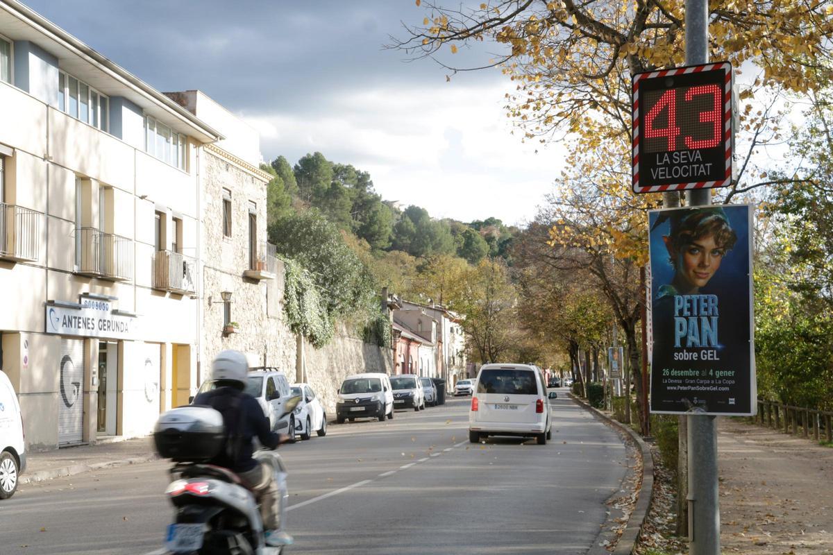 El radar de Pedret detectant un excés de velocitat.