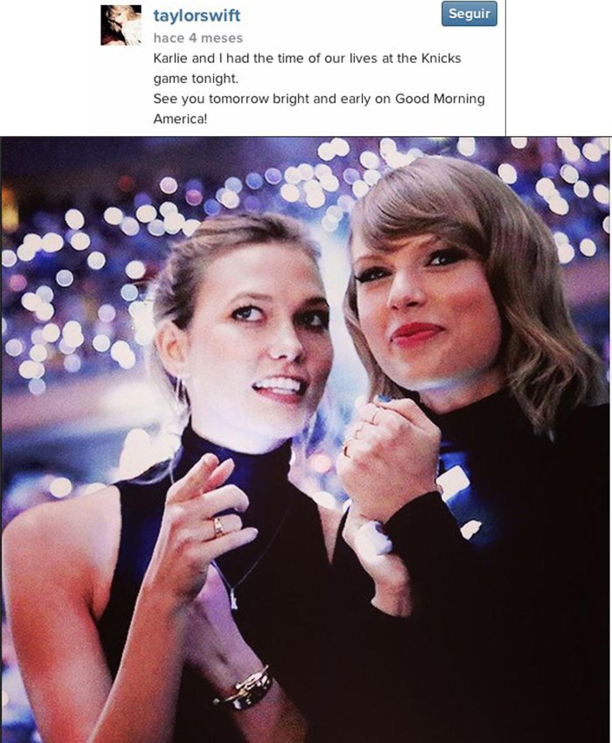 Famosas mejores amigas: Taylor Swift y Karlie Kloss en instagram