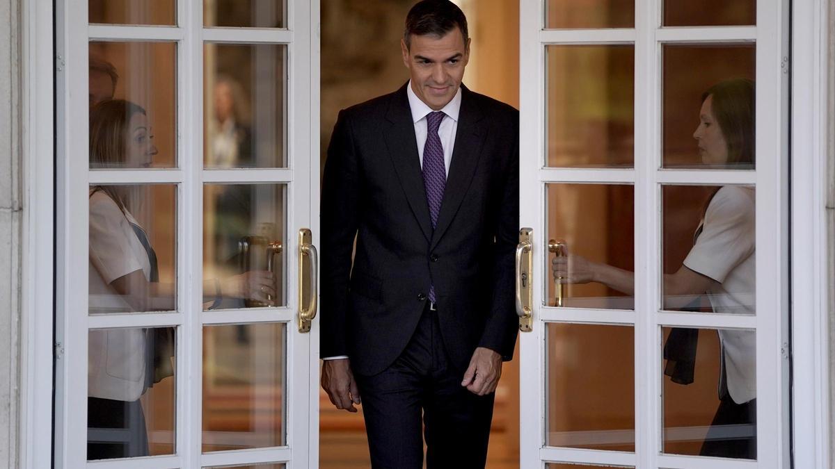 Pedro Sánchez y López Miras durante la reunión que han mantenido en Moncloa.