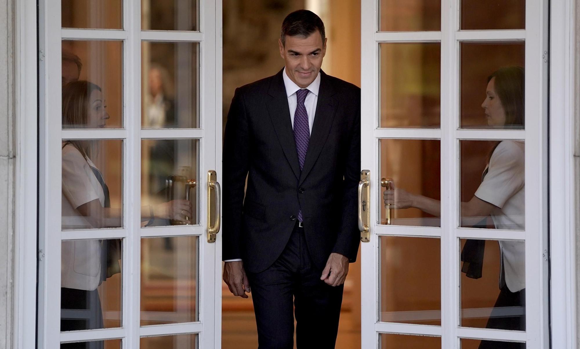 Pedro Sánchez y López Miras durante la reunión que han mantenido en Moncloa.