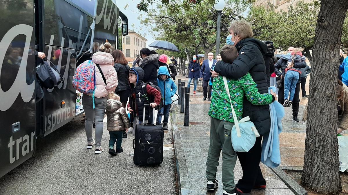 Refugiados ucranianos llegan a Murcia.