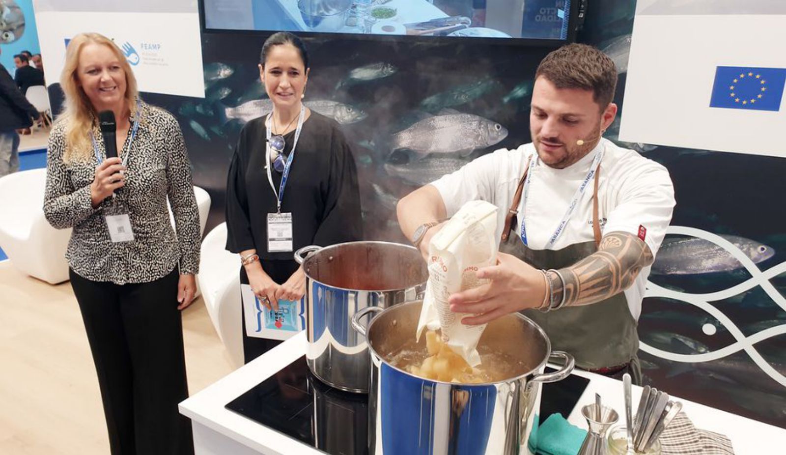 Sesión de showcooking en el stand del Ministerio italiano