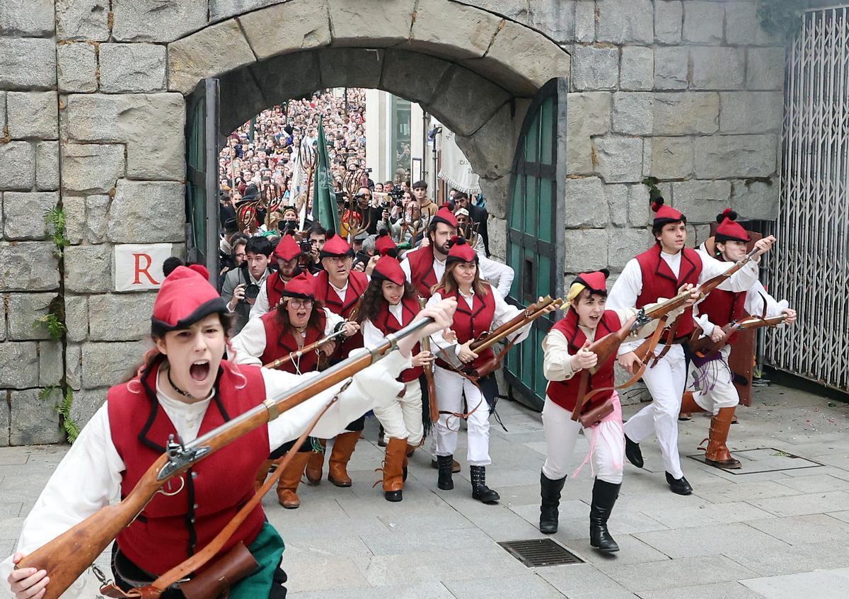 Un momento durante la representación de la Reconquista de Vigo 2024.