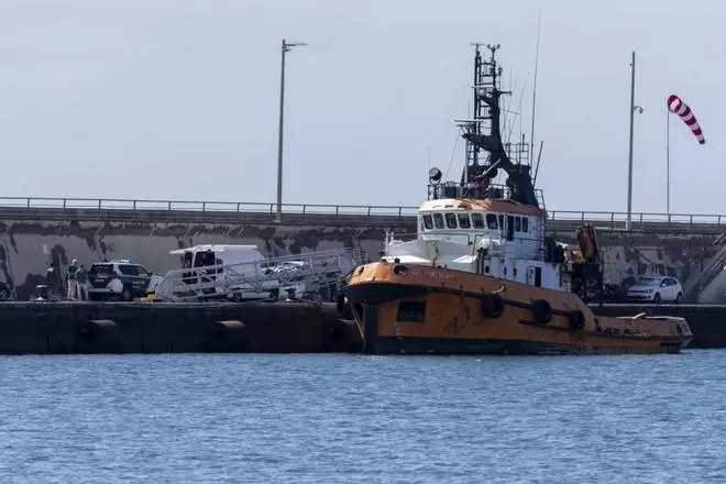 Un remolcador interceptado con droga en aguas de Canarias, atracado en el puerto de Santa Cruz de Tenerife