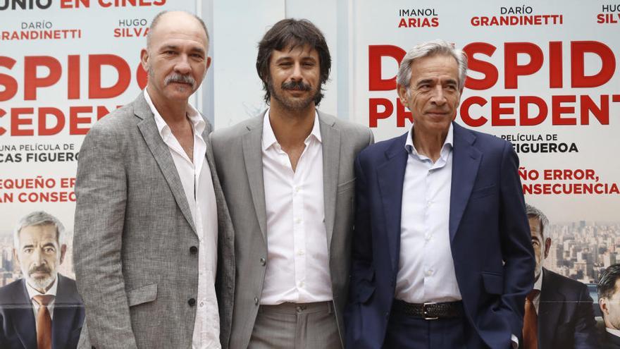 Arias, Silva y Darío Grandinetti durante la presentación de &#039;Despido Procedente&#039;.