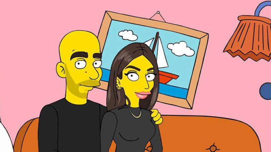 Zaza y Chiara Biasi, con Los Simpson